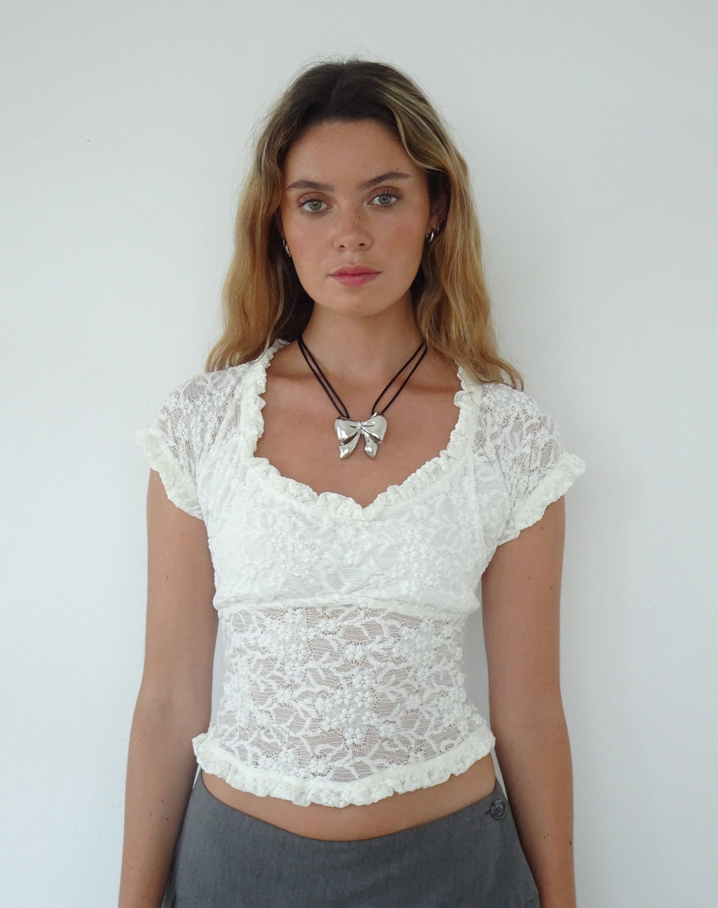 Colette Cord Big Bow Necklace by Gemini Jewels