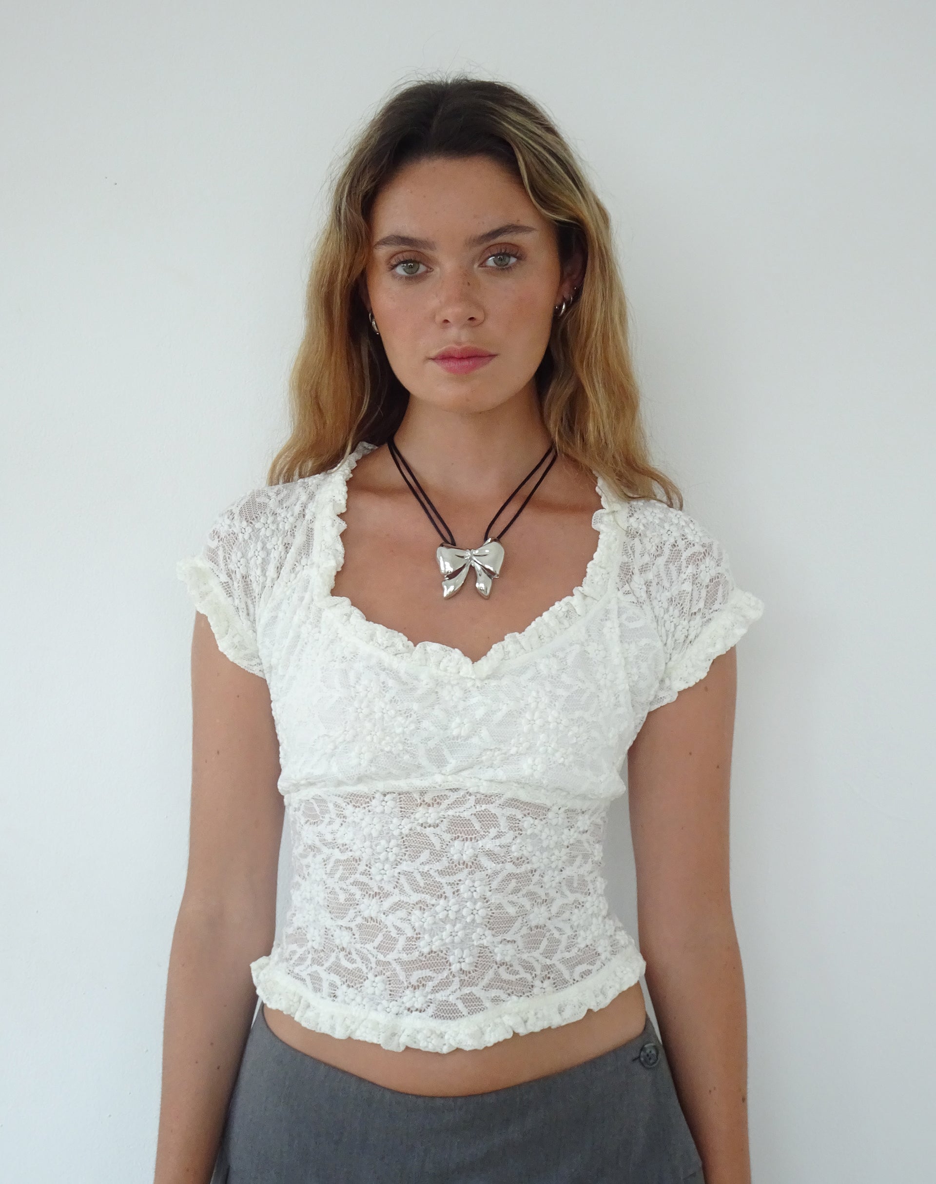 Colette Cord Big Bow Necklace by Gemini Jewels