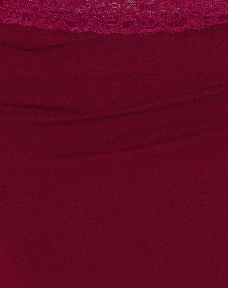 Laudine Midi Skirt in Burgundy