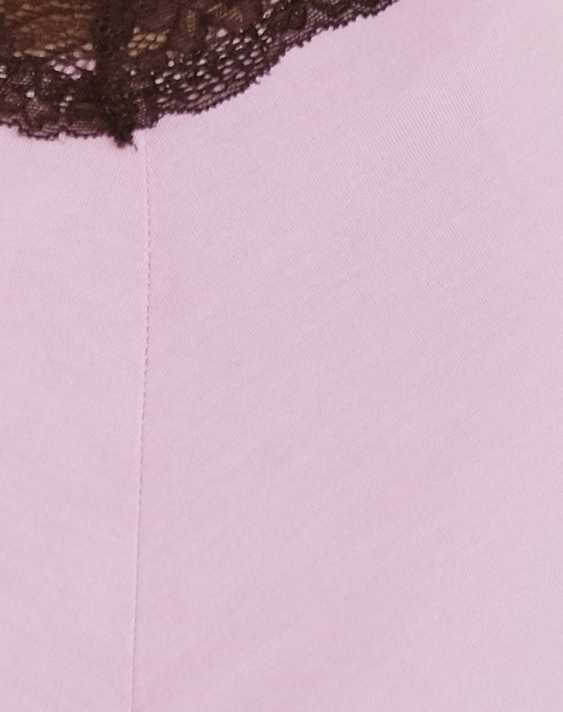 Laudine Midi Skirt in Lavender with Bitter Chocolate Lace