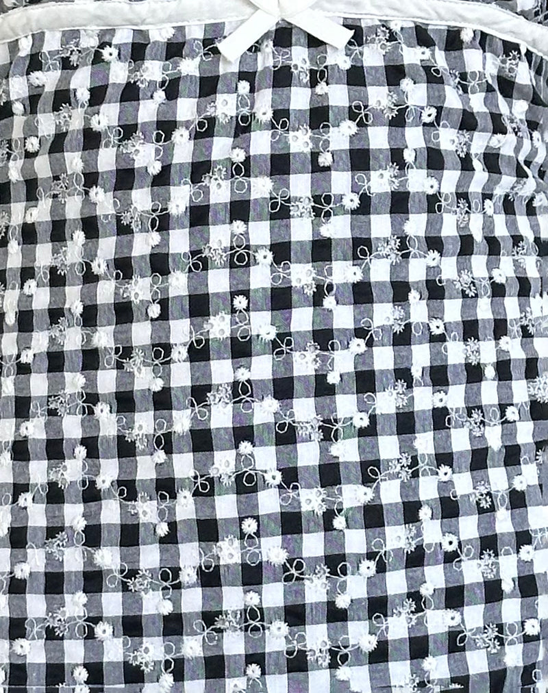 Corla Mini Dress in Black Floral Gingham