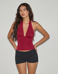 Cosimo Halterneck Top in Lace Red