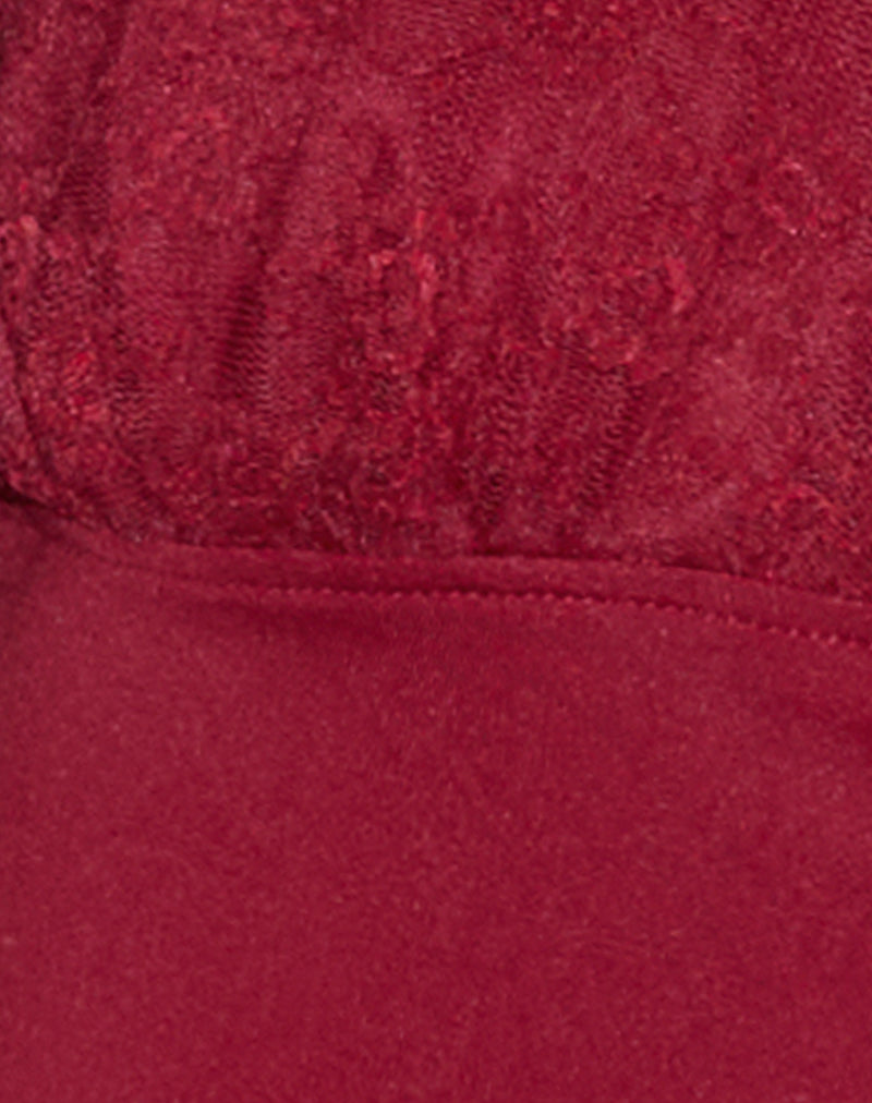 Cosimo Halterneck Top in Lace Red