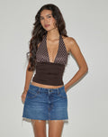 Cosimo Halterneck Top in Polka Bitter Chocolate
