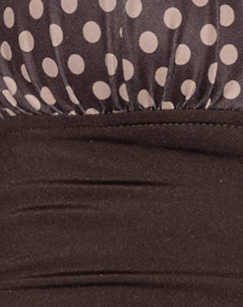 Cosimo Halterneck Top in Polka Bitter Chocolate