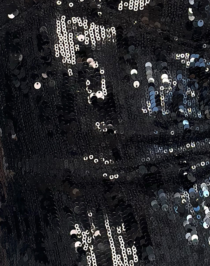 Cosio Halterneck Top in Mix Sequin Black