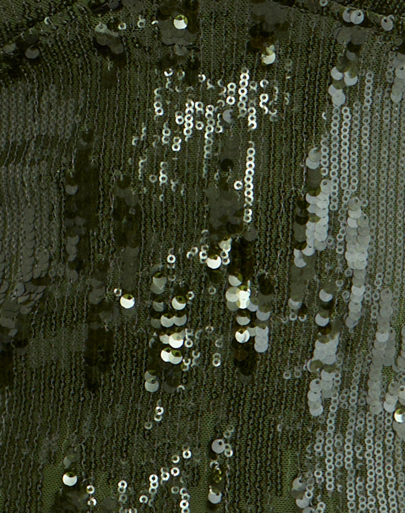 Cosio Halter Top in Mix Sequin Khaki