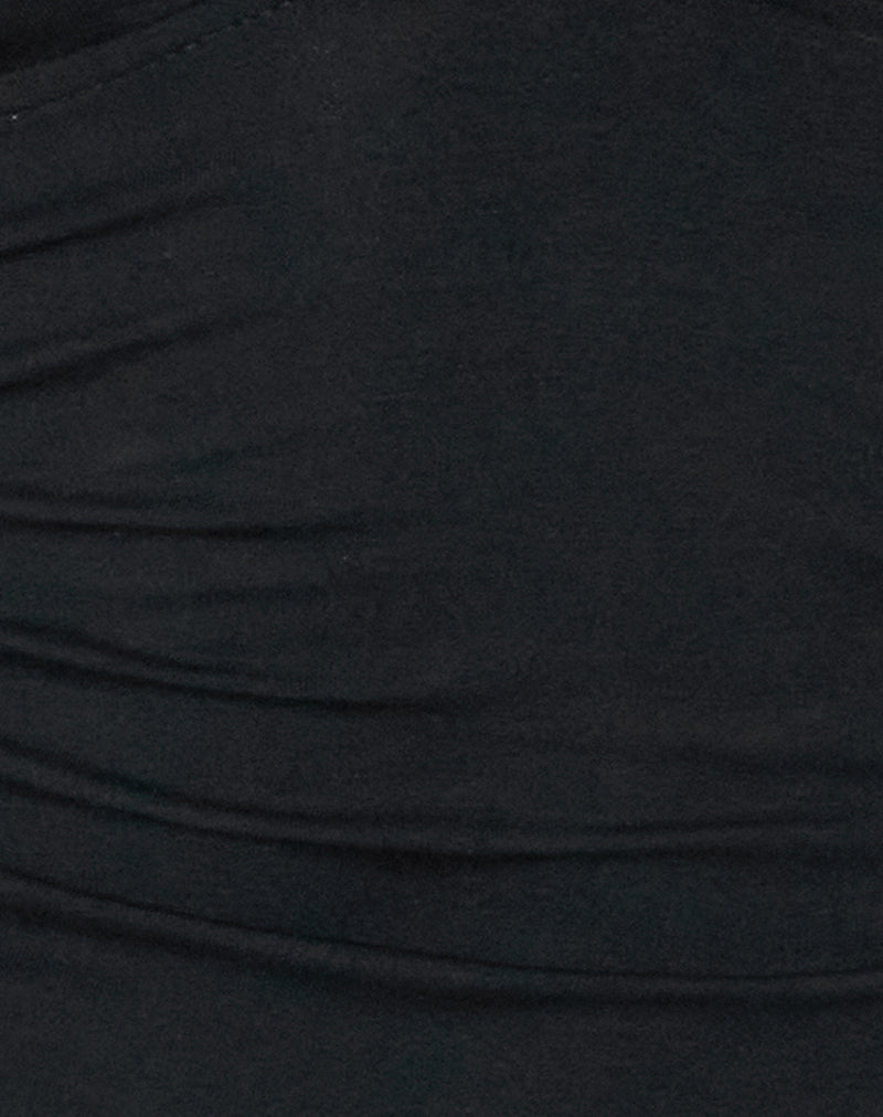 Cosmo Halterneck Top in Jersey Black