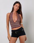 Cosya Top in Shimmer Stripe Knit Rust