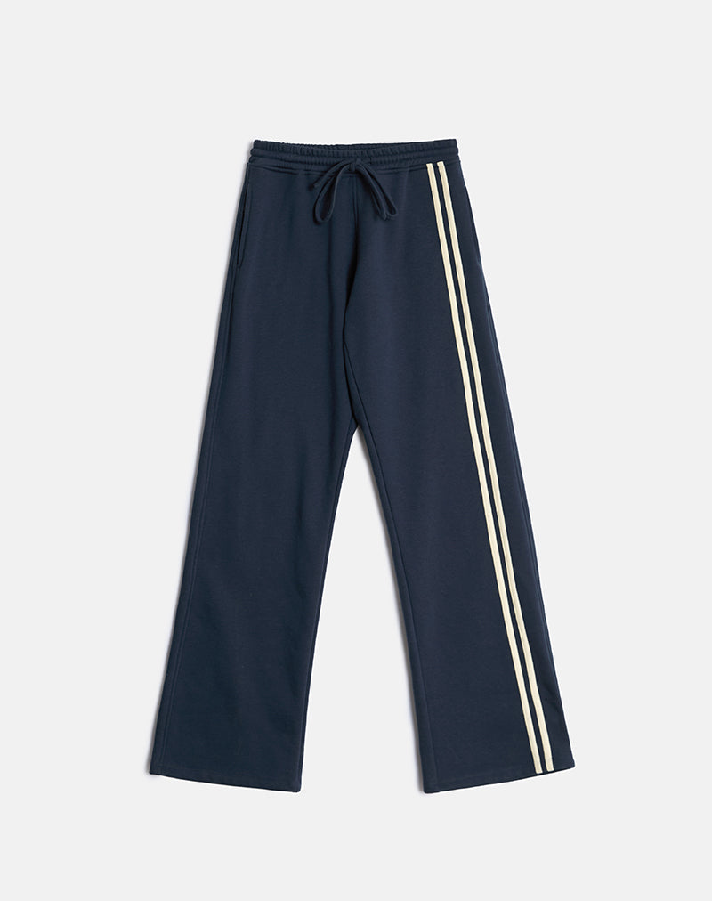 Covero Jogger in Navy with Buttermilk Binding