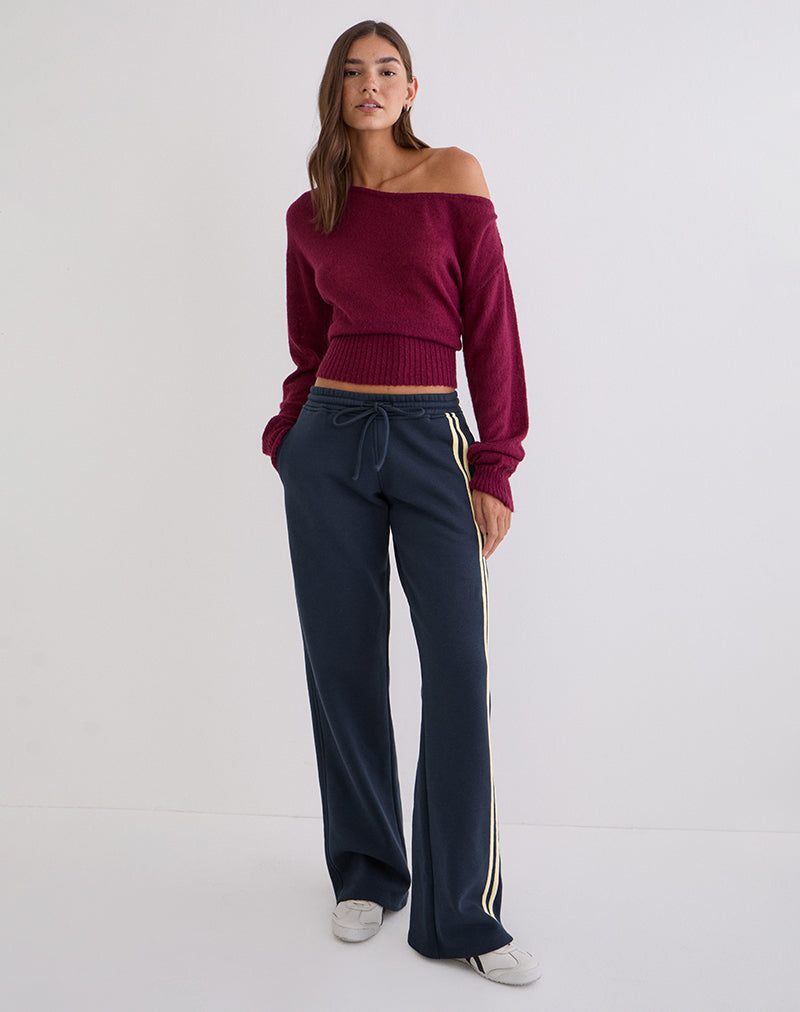 Covero Jogger in Navy with Buttermilk Binding