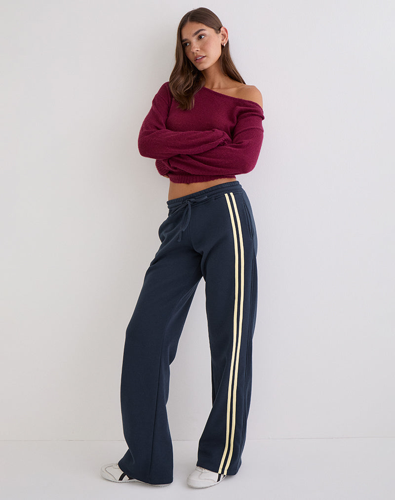 Covero Jogger in Navy with Buttermilk Binding