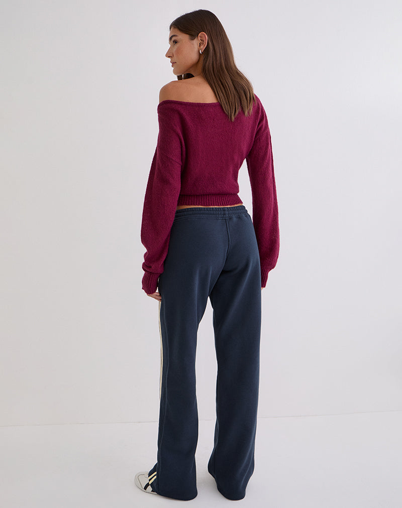 Covero Jogger in Navy with Buttermilk Binding