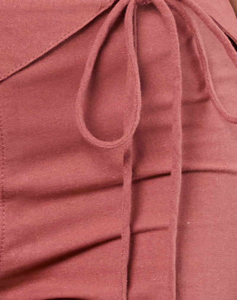 Cursa Trouser with Belt in Linen Tuscan Red