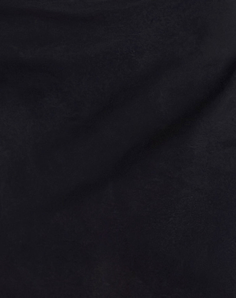 Carl Mini Skirt in Black Linen