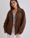 Cavita Jacket in Faux Suede Brown