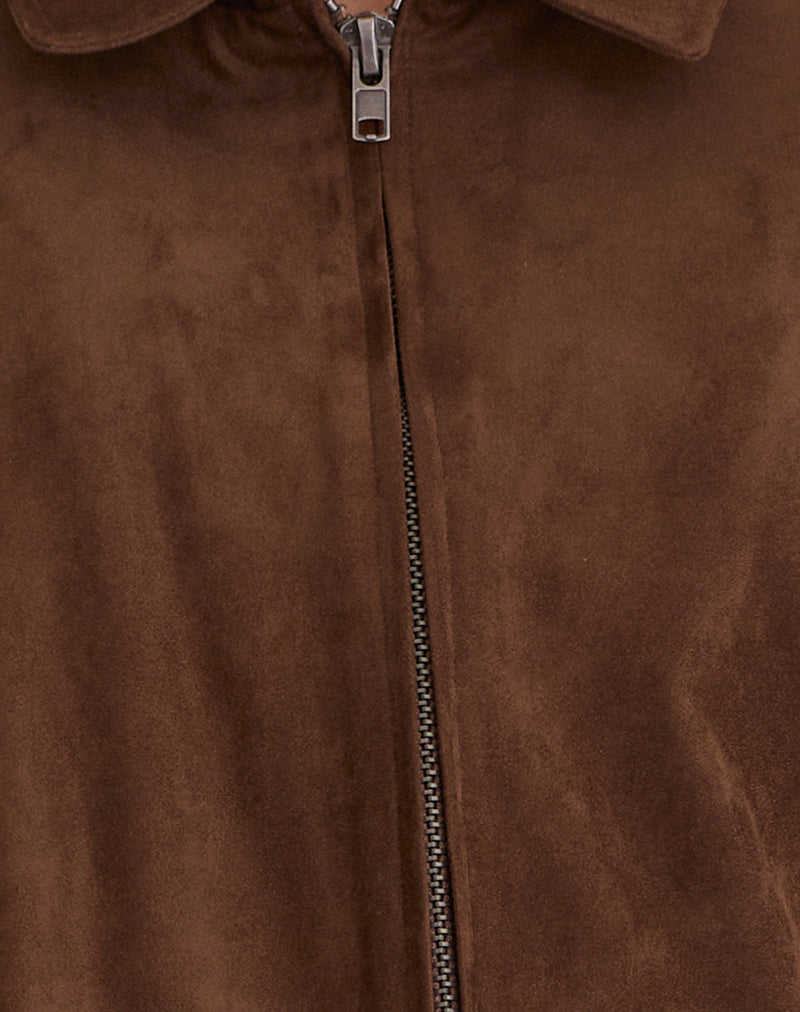 Cavita Jacket in Faux Suede Brown