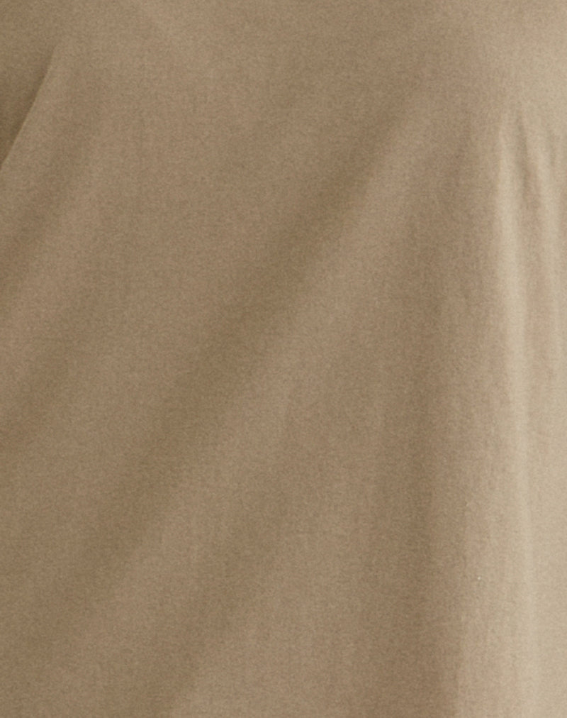 Daimin Off the Shoulder Top in Jersey Khaki