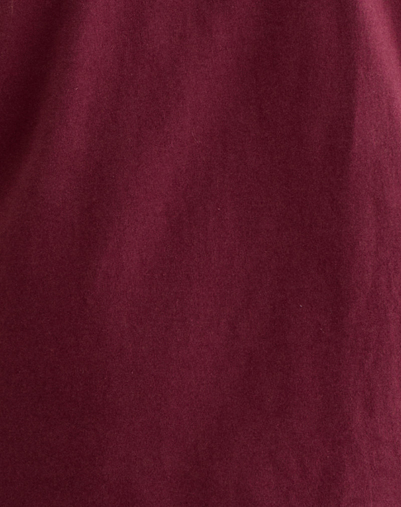 Daimin Off the Shoulder Top in Jersey Maroon