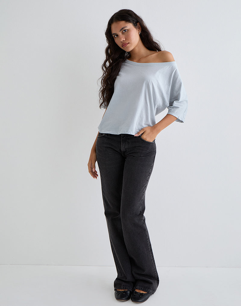 Daman Off-The-Shoulder Basic Top in Light Steel