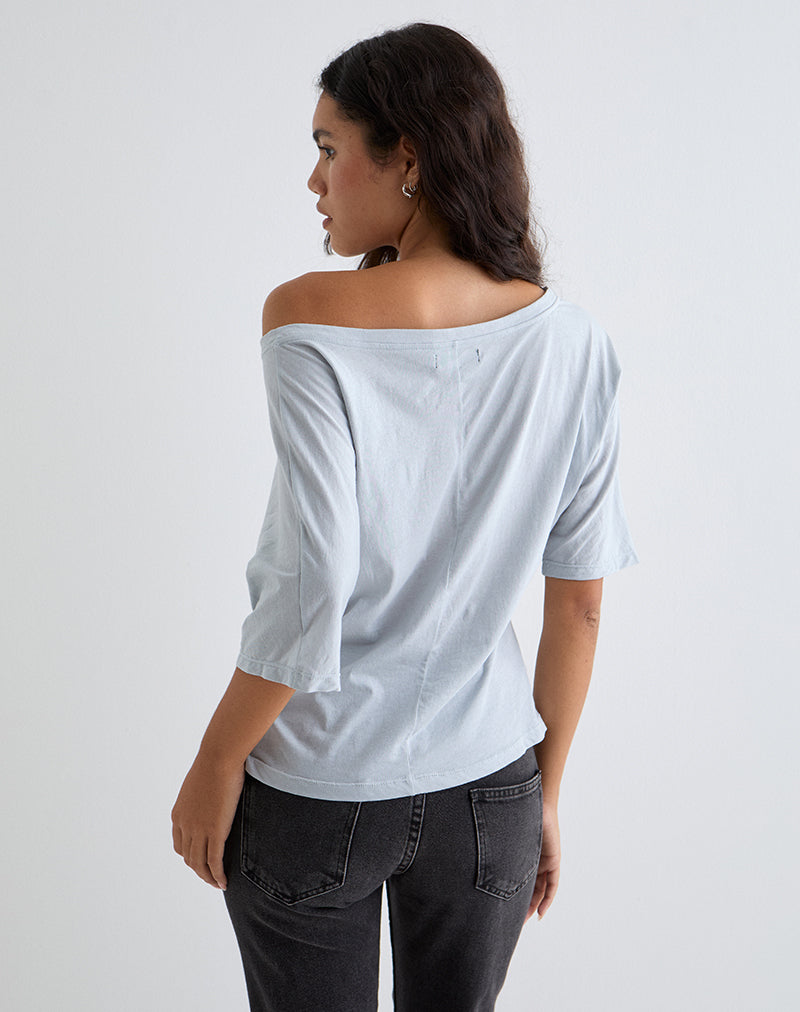 Daman Off-The-Shoulder Basic Top in Light Steel