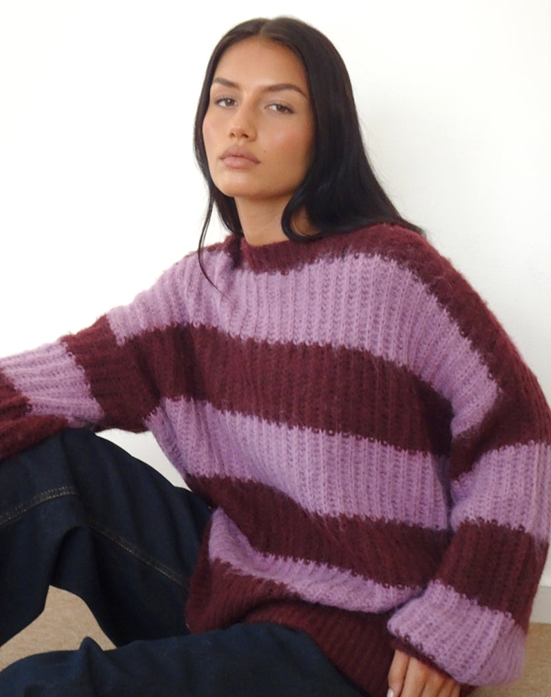 Daren Jumper in Purple Stripe