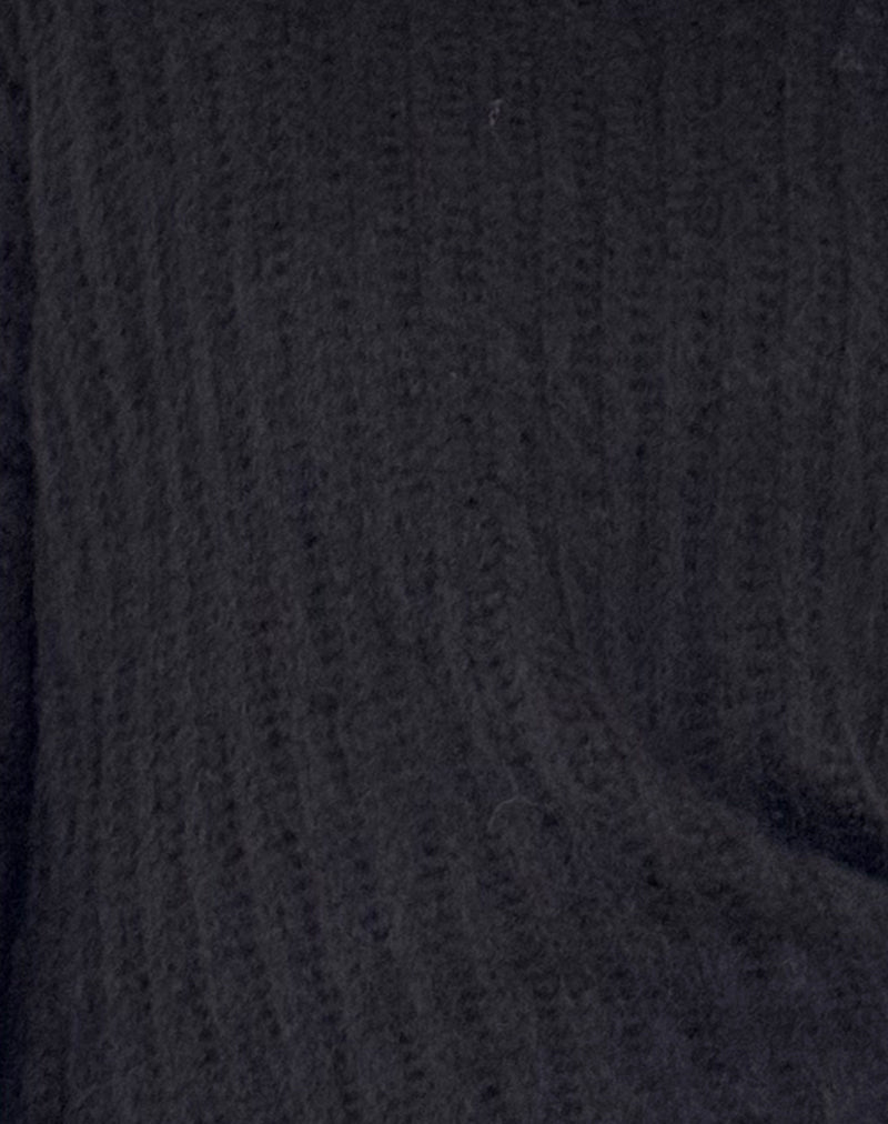 Daren Knitted Oversized Jumper in Black