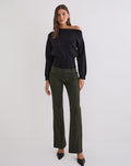 Darias Low Rise Flare Trouser in Dark Khaki
