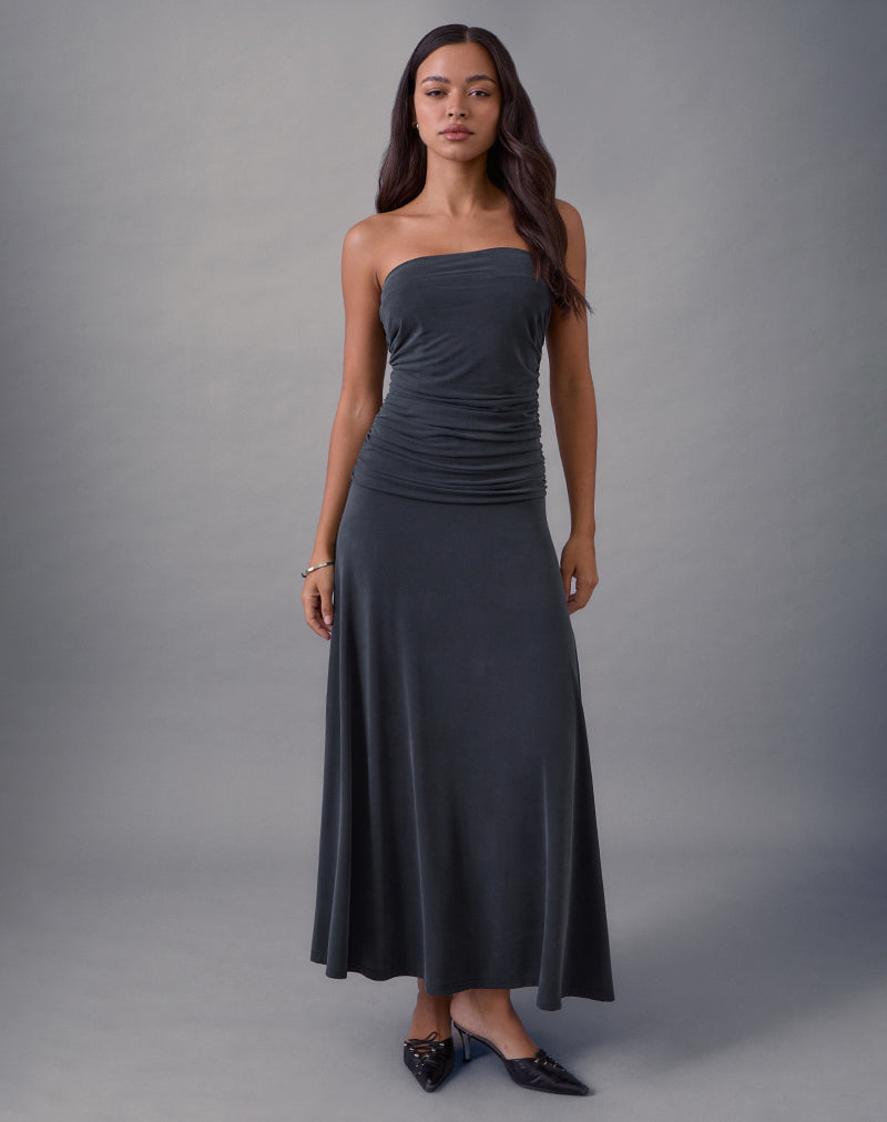 Darmi Maxi Dress in Cupro Granite