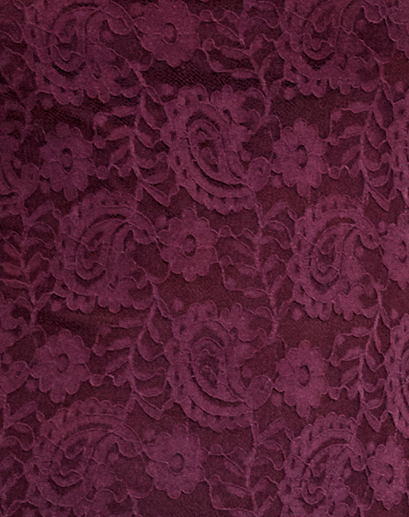 Darsih Cami Maxi Dress in Paisley Lace Burgundy