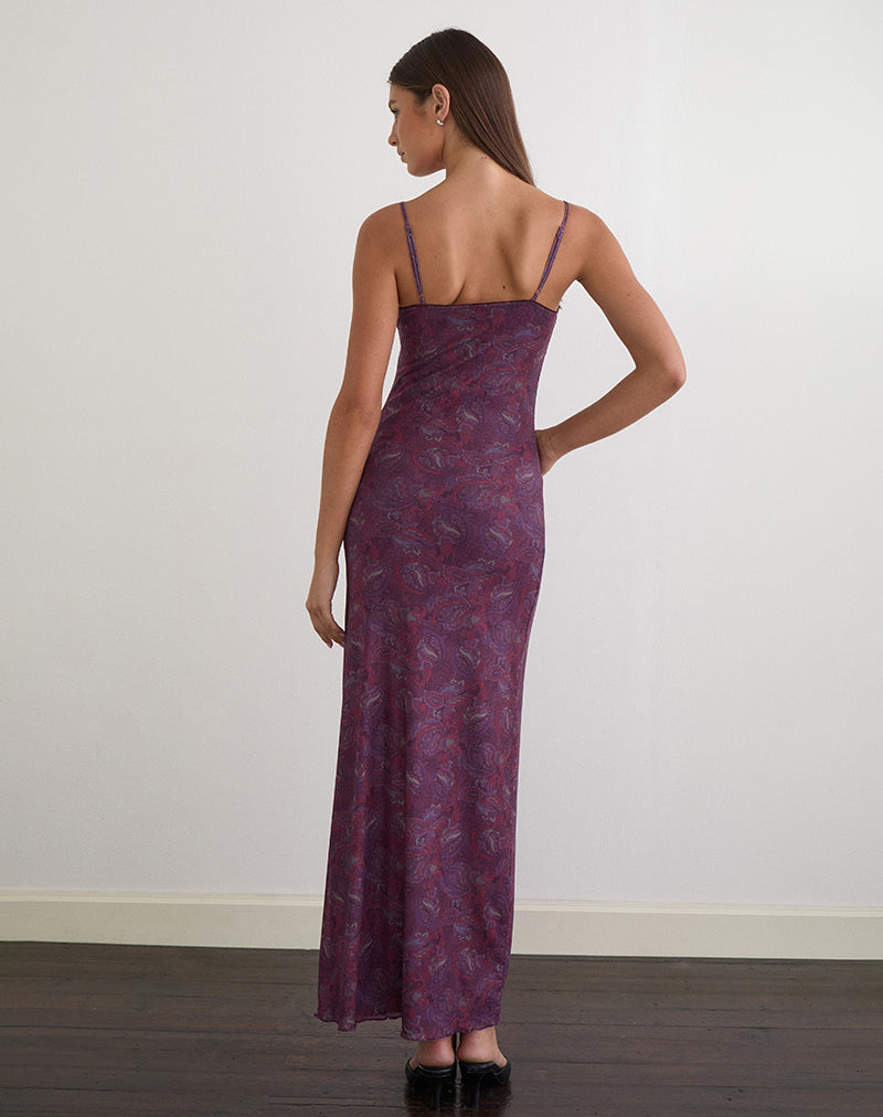 Darsih Maxi Dress in Regal Paisley Purple