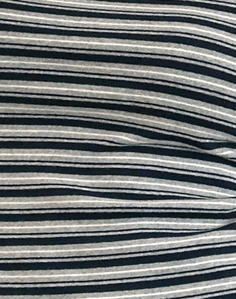 Dartis Top in Navy and Grey Jersey Stripe