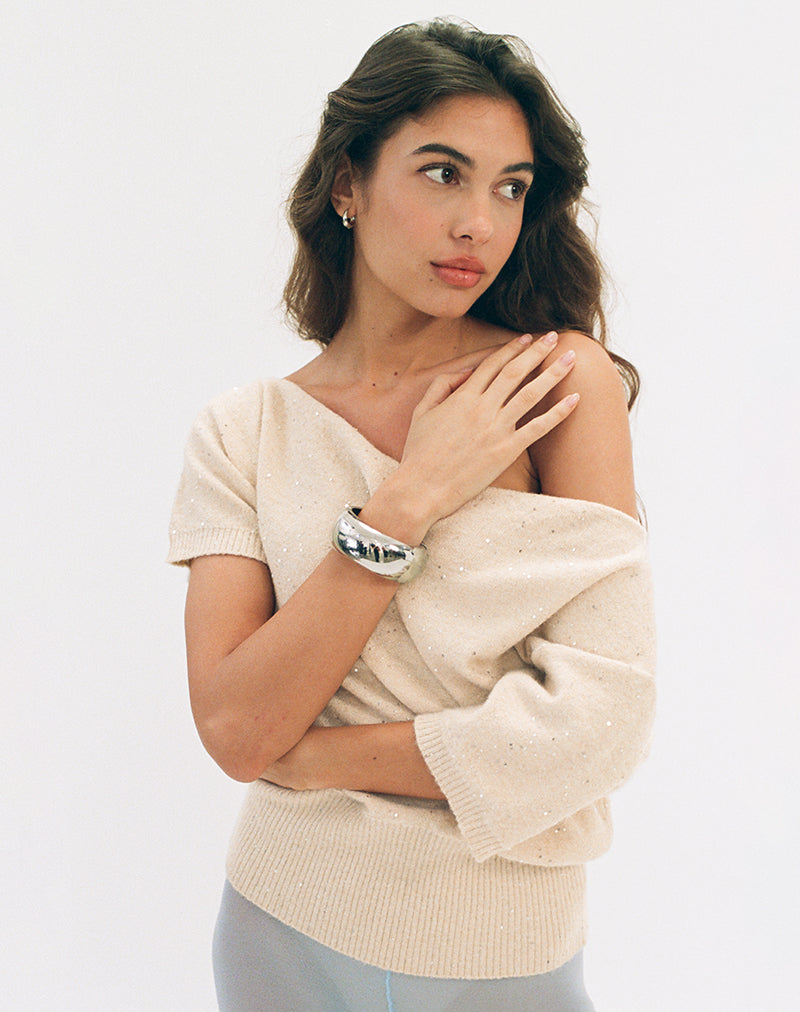 Darusa Top in Dispersed Sequin Gold