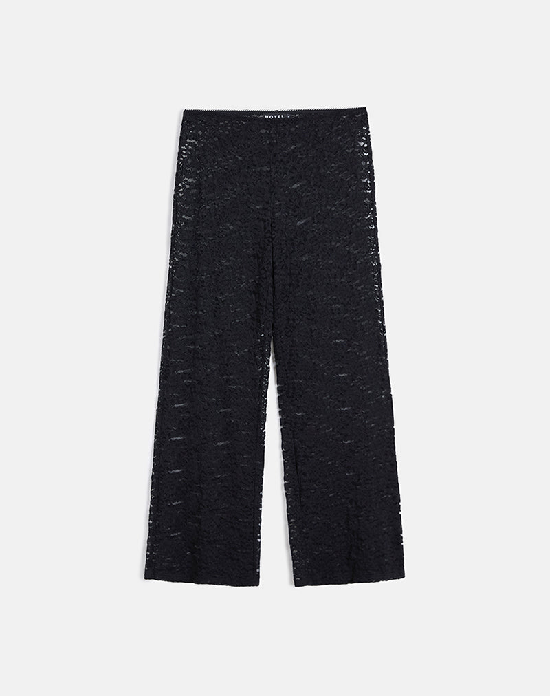 Dasom Trouser in Floral Lace Black
