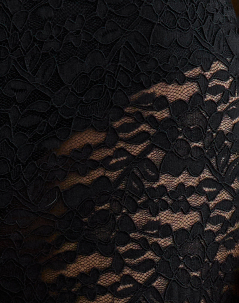 Dasom Trouser in Floral Lace Black