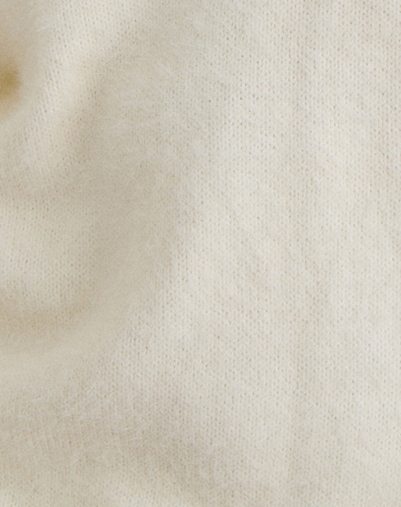 Dikara Jumper with Scarf in Knit Off White