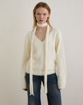 Dikara Jumper with Scarf in Knit Off White
