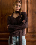 Dikara Jumper with Scarf in Knit Brown
