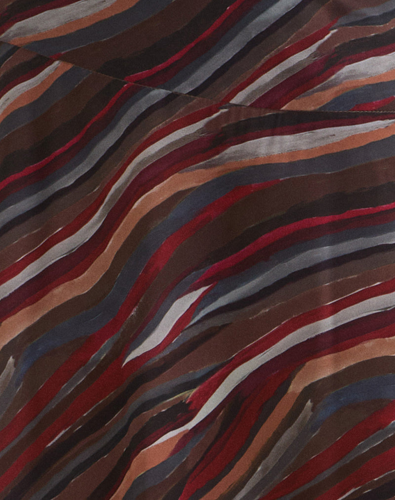 Diona Midi Skirt in Chiffon 70's Shadow Stripe