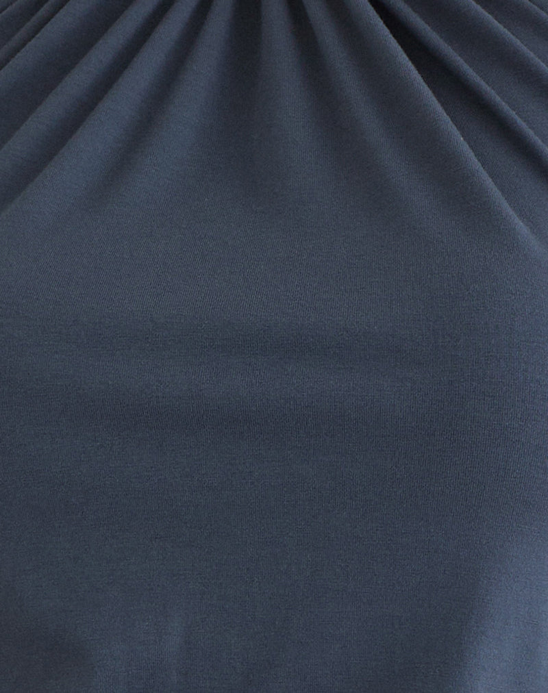 Diraka High Neck Top in Jersey Ocean Storm