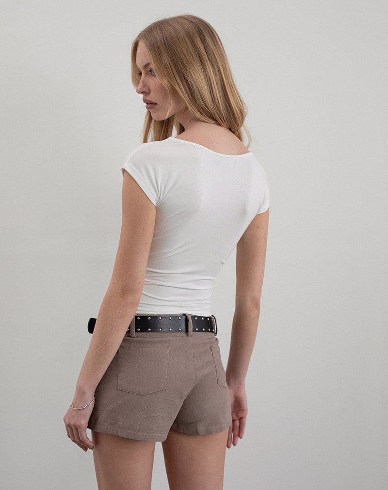 Dolores Wrap Top in Rayon Jersey Ivory