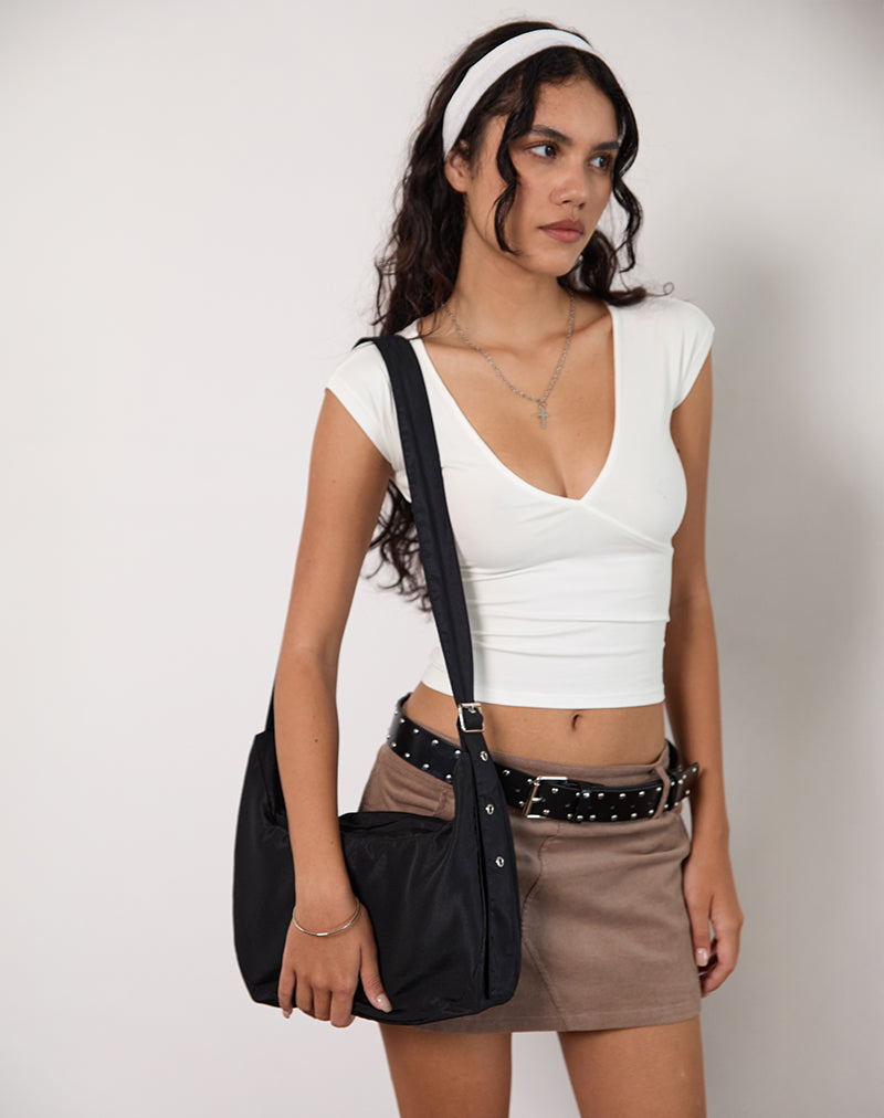 Hairband in Textured Chiffon White