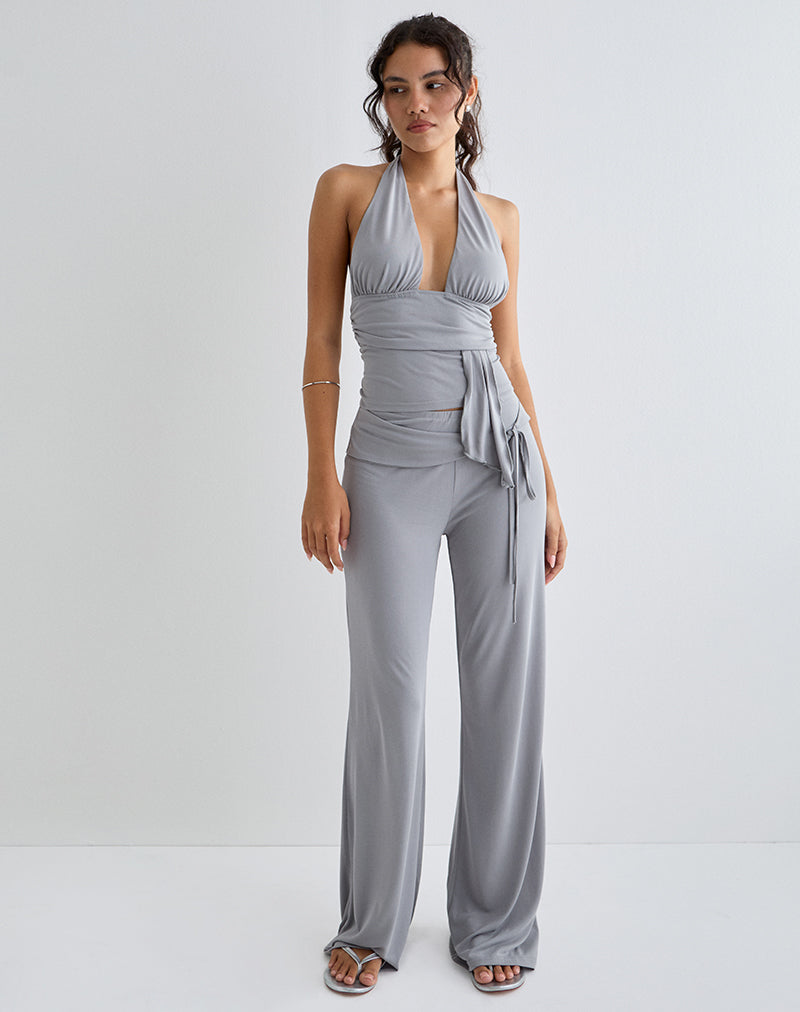 Donata Trouser in Grey with Belt