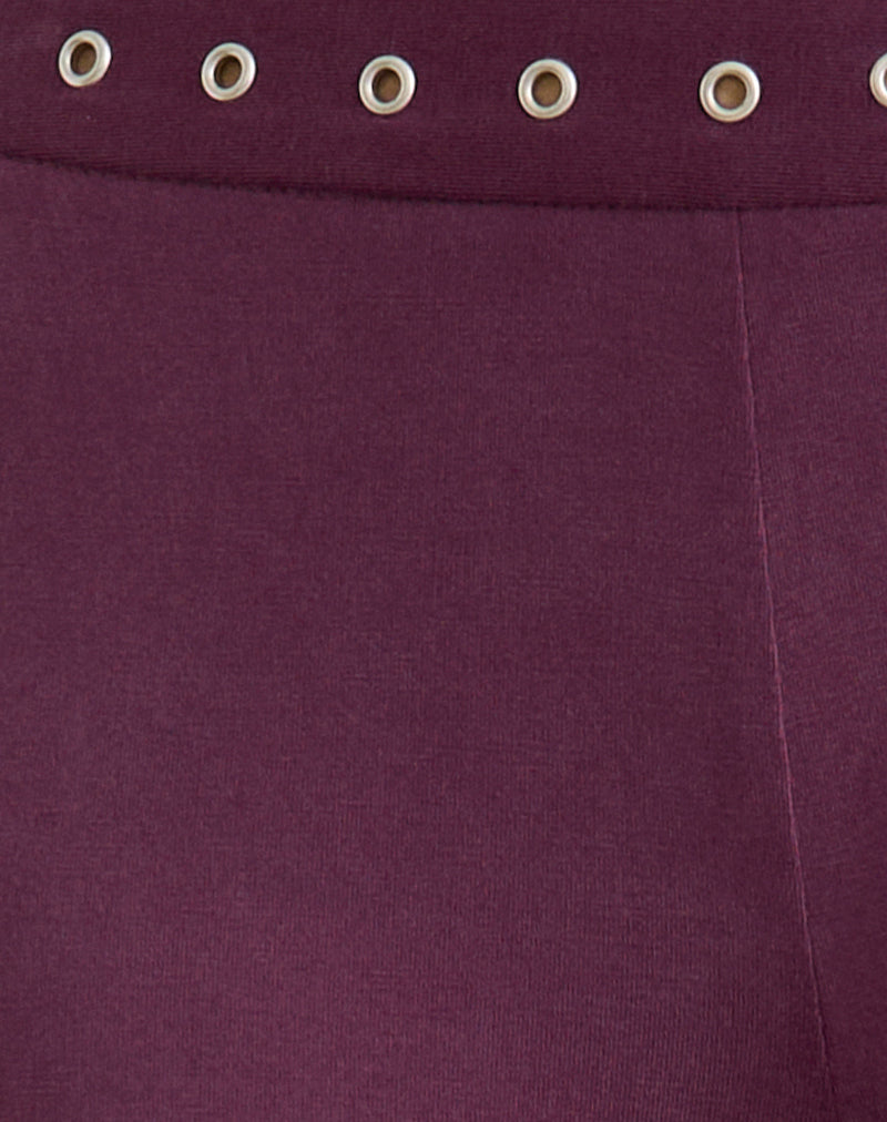 Donika Studded Waistband Trouser in Plum