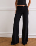 Dorala Low Rise Trousers with Eyelets in Black