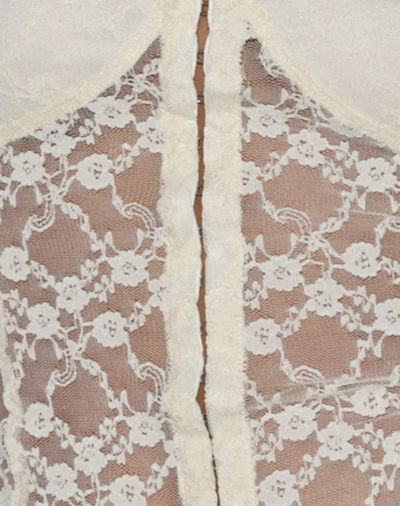 Dovica Corset Top in Ivory Canina Rose Lace