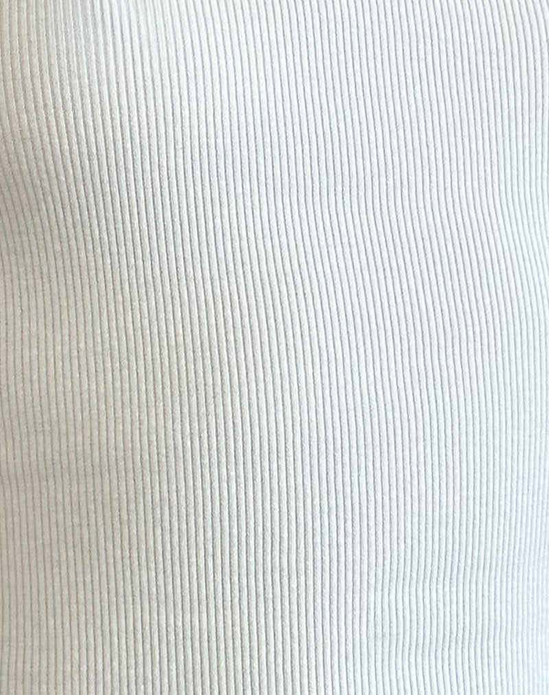 Dudley Ribbed Vest Top in Off White