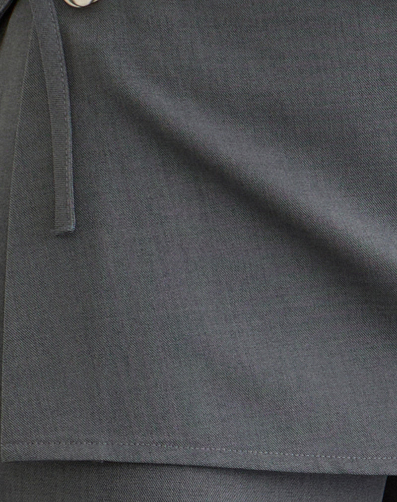 Elka Wrap Trouser in Tailoring Charcoal