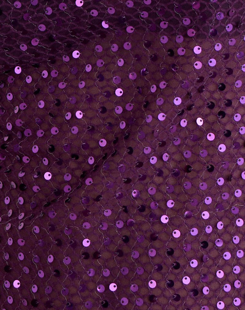 Dudley Vest Top in Sequin Knit Plum Wine