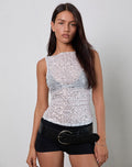 Dudley Vest Top in Sequin Knit Silver
